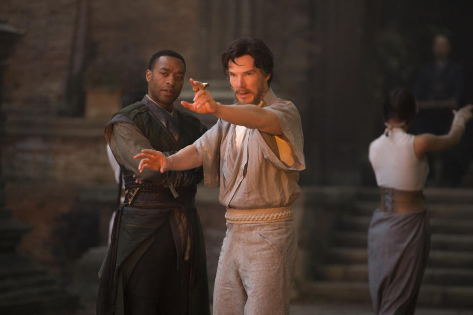 Chiwetel Ejiofor and Benedict Cumberbatch in Doctor Strange. (Marvel Studios/Disney)