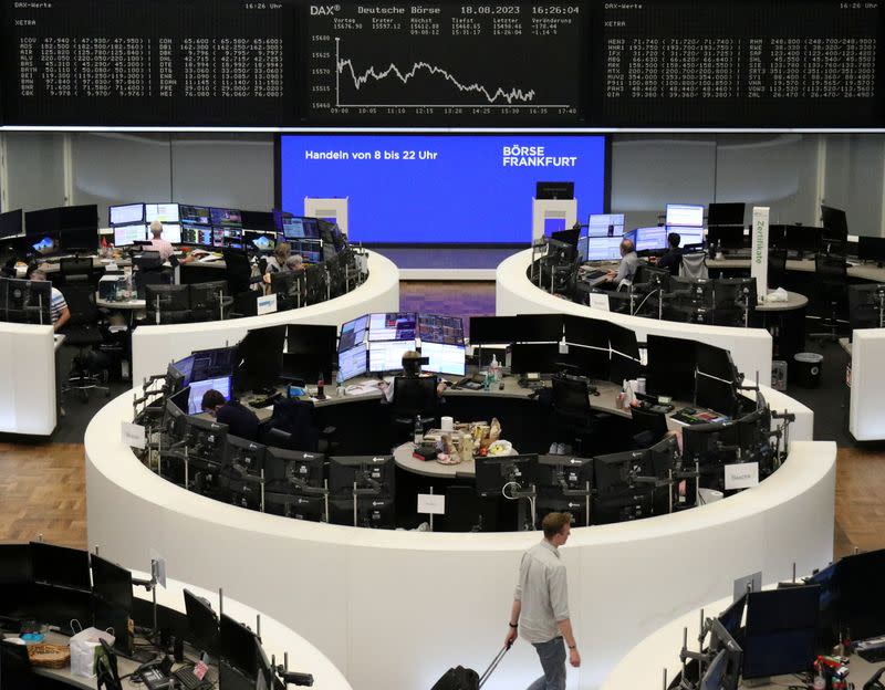 FILE PHOTO: The German share price index DAX graph is pictured at the stock exchange in Frankfurt