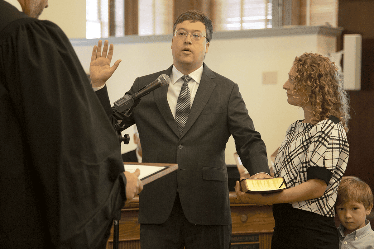 Dane Scalise was sworn in as the newest member of New Hanover County's Board of Commissioners on April 17. Scalise fills the seat of Commissioner Deb Hays, who died unexpectedly in March.