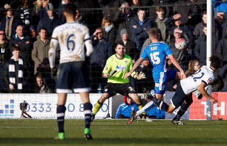 Football Soccer - Colchester United v Tottenham Hotspur - FA Cup Fourth Round - Weston Homes Community Stadium - 30/1/16 Tottenham's Nacer Chadli scores their third goal Action Images via Reuters / Paul Childs Livepic