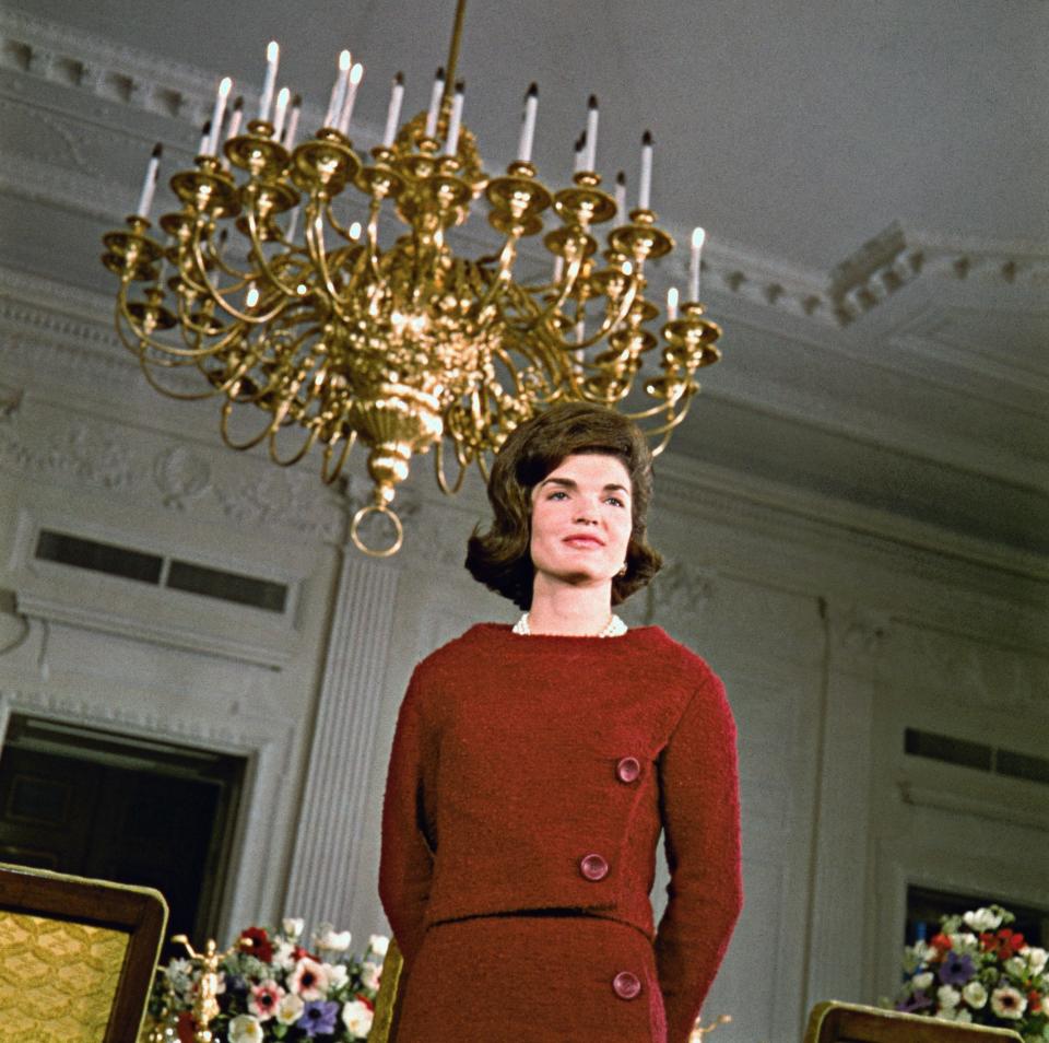 Jackie Kennedy during a tour of the White House for CBS in 1962.