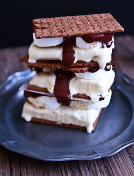 <strong>Get the <a href="http://www.notquitenigella.com/2012/12/10/smores-ice-cream-sandwiches/" target="_blank">S’mores Ice Cream Sandwiches recipe</a> by Not Quite Nigella</strong>