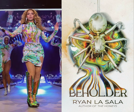 Beyoncé is eye-catching in a holographic mini-dress that's as hypnotic as Ryan La Sala's "Beholder."