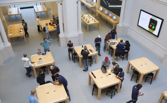 Folks trying to buy iPhones in Amsterdam.