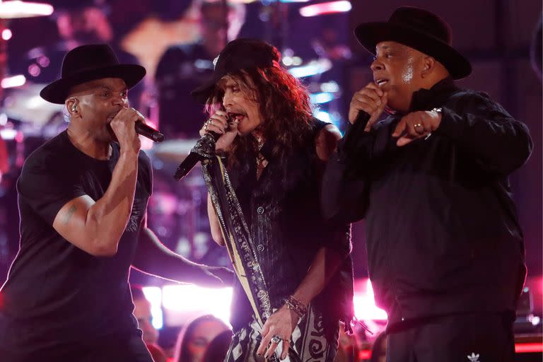 Steven Tyler of Aerosmith y Run-D.M.C. Grammy 2020