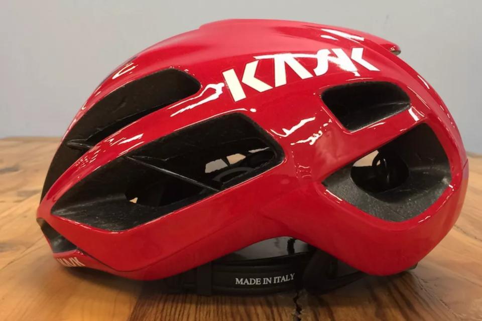 Kask Protone Helmet is pictured here in gloss red