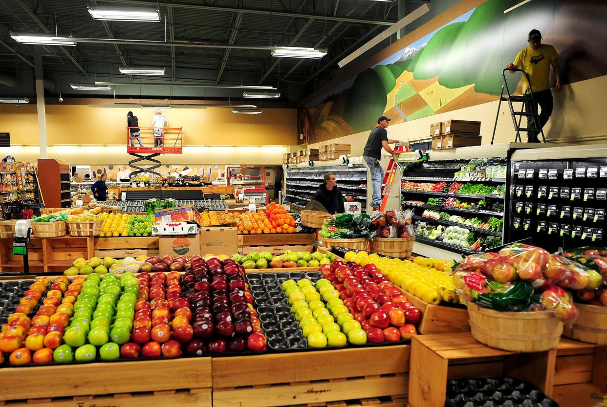 The produce section at an Albertsons in Tigard as it transitioned into Haggen in 2015.  Haggen filed for bankruptcy months after it bought 146 stores when Albertsons acquired Safeway, and blamed the deal for its demise. Albertsons bought back dozens of the stores it had sold, while many other locations closed.