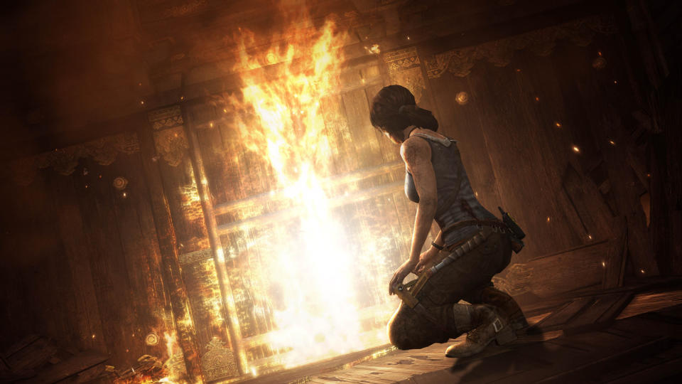 This publicity photo released by Crystal Dynamics/Square Enix shows a scene from the video game, "Tomb Raider." (AP Photo/Crystal Dynamics/Square Enix)