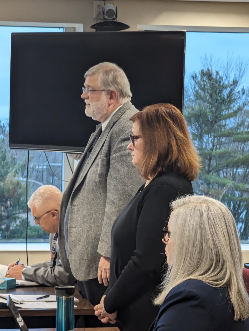Ottawa County corporation counsel Jack Jordan, far left, and David Kallman, second from left, argue on behalf of the Ottawa County Board of Commissioners on Monday, Dec. 4, 2023.
