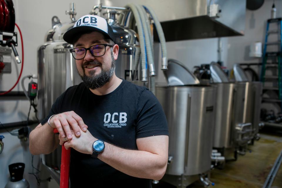 Seth Blewitt, owner and brewer, stands in the brewing area inside of Old Capital Brewing on Paint Street on March 26, 2024, in Chillicothe, Ohio.
