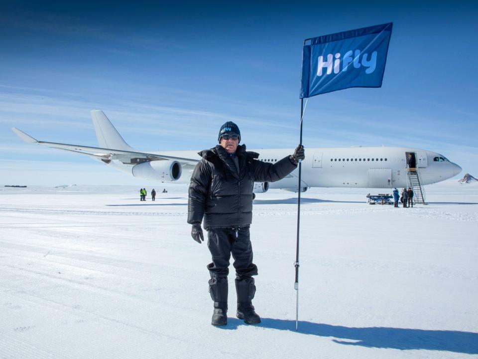 The first Airbus A340 to land on Antarctica.