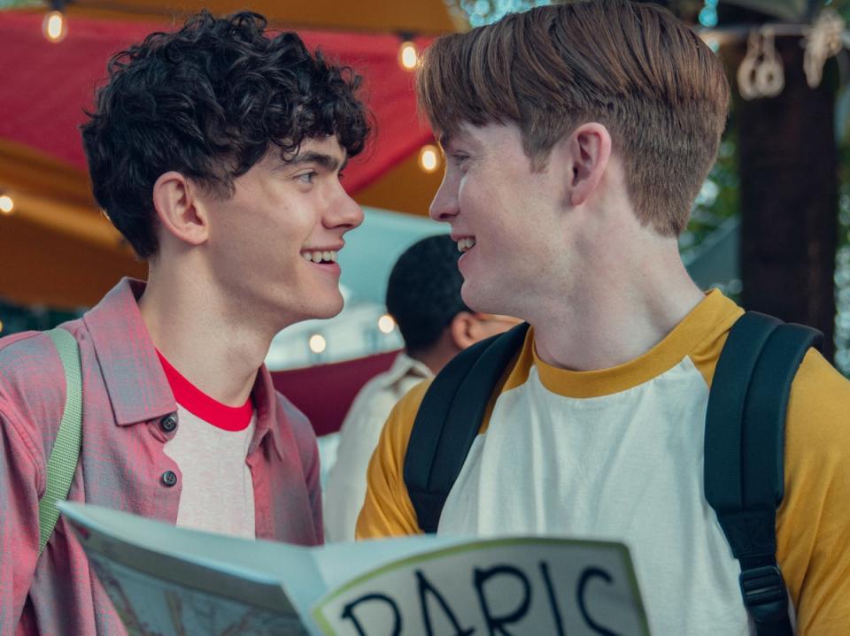 Joe Locke and Kit Connor as teen-agers in love in 'Heartstopper' (Teddy Cavendish/Netflix)