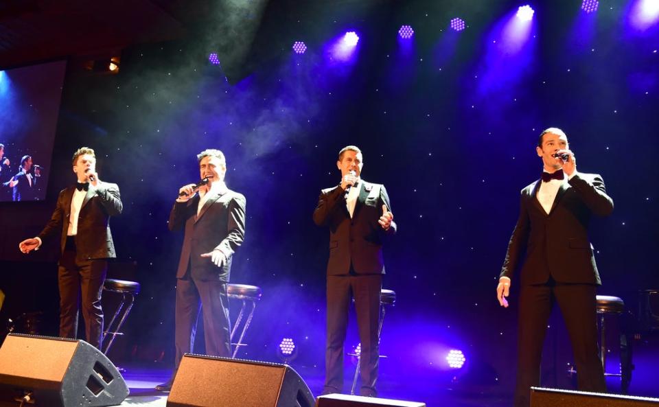 Il Divo’s David Miller, Carlos Marin, Sebastien Izambard and Urs Buhler performing in London in 2015 (Ian West/PA Archive) (PA Archive)