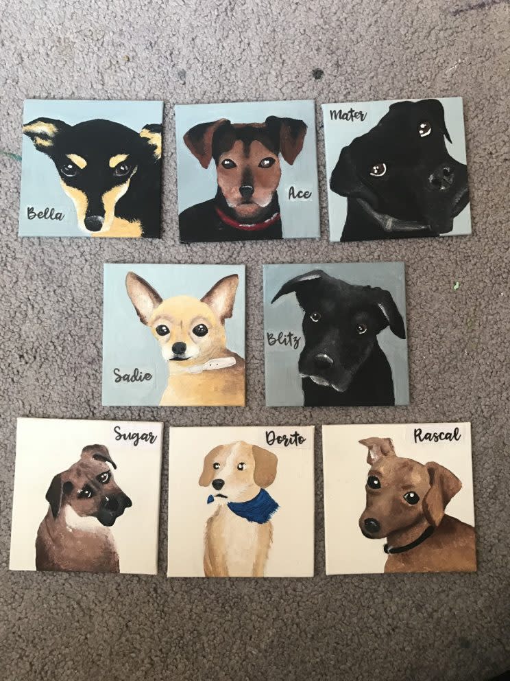 Pet portraits created by Rylee Black