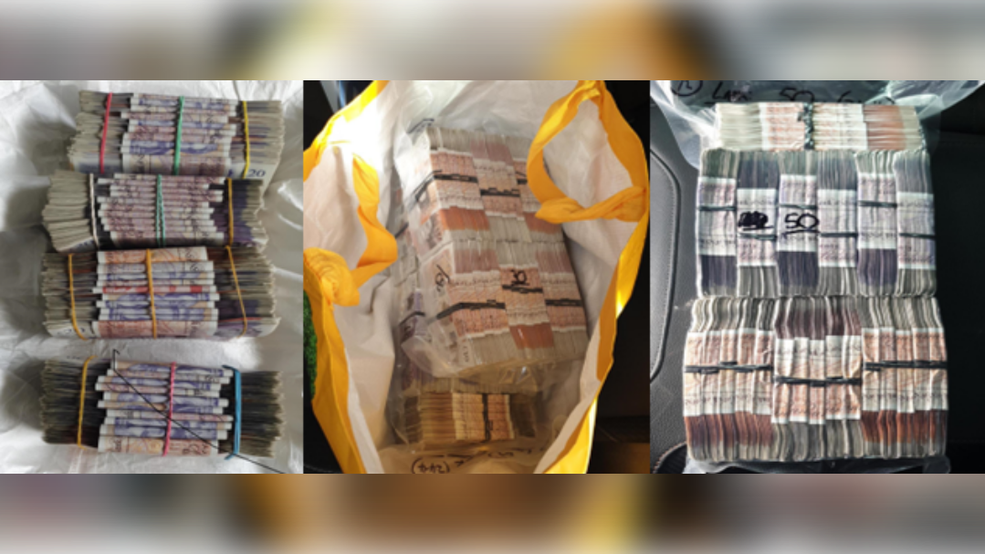 Cash found by police