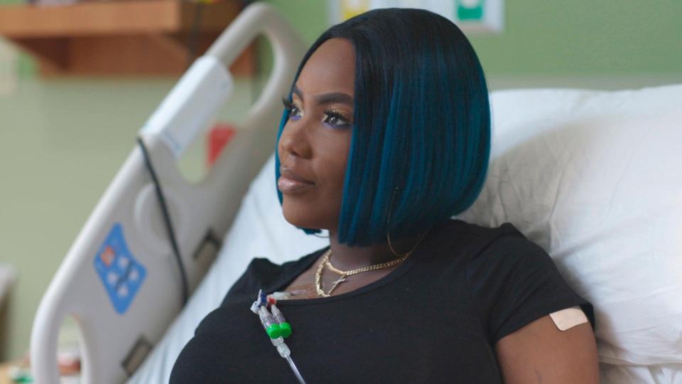 This 2019 image provided by the Sarah Cannon Research Institute shows Victoria Gray of Mississippi on her infusion day during a gene editing trial for sickle cell disease at the Sarah Cannon Research Institute and The Children's Hospital At TriStar Centennial in Nashville. Gray, the first patient to test the treatment, shared her experience with researchers at a scientific conference in 2023. (Anthem Pictures/Sarah Cannon Research Institute via AP, File)