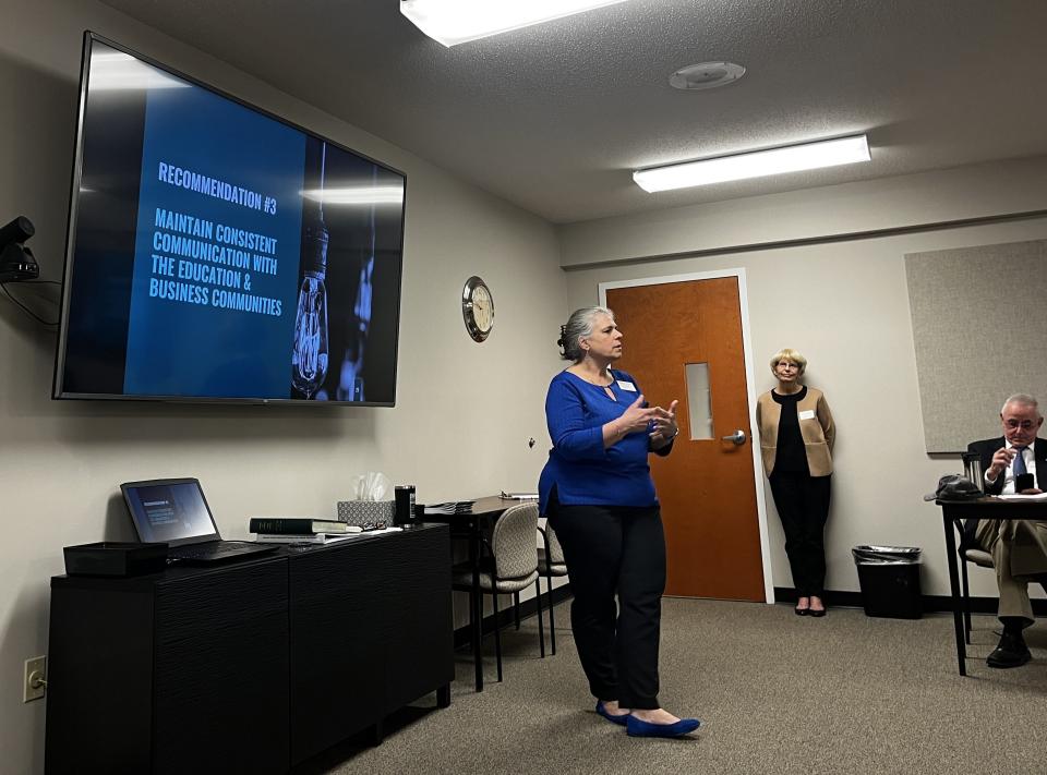 Lebanon Valley Chamber of Commerce president Karen Groh gave a presentation on the recently published Advanced Training Needs Assessment to a group of around 20 stakeholders Wednesday morning.