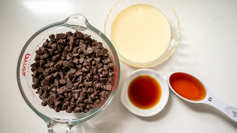 ingredients for chocolate fireball fudge