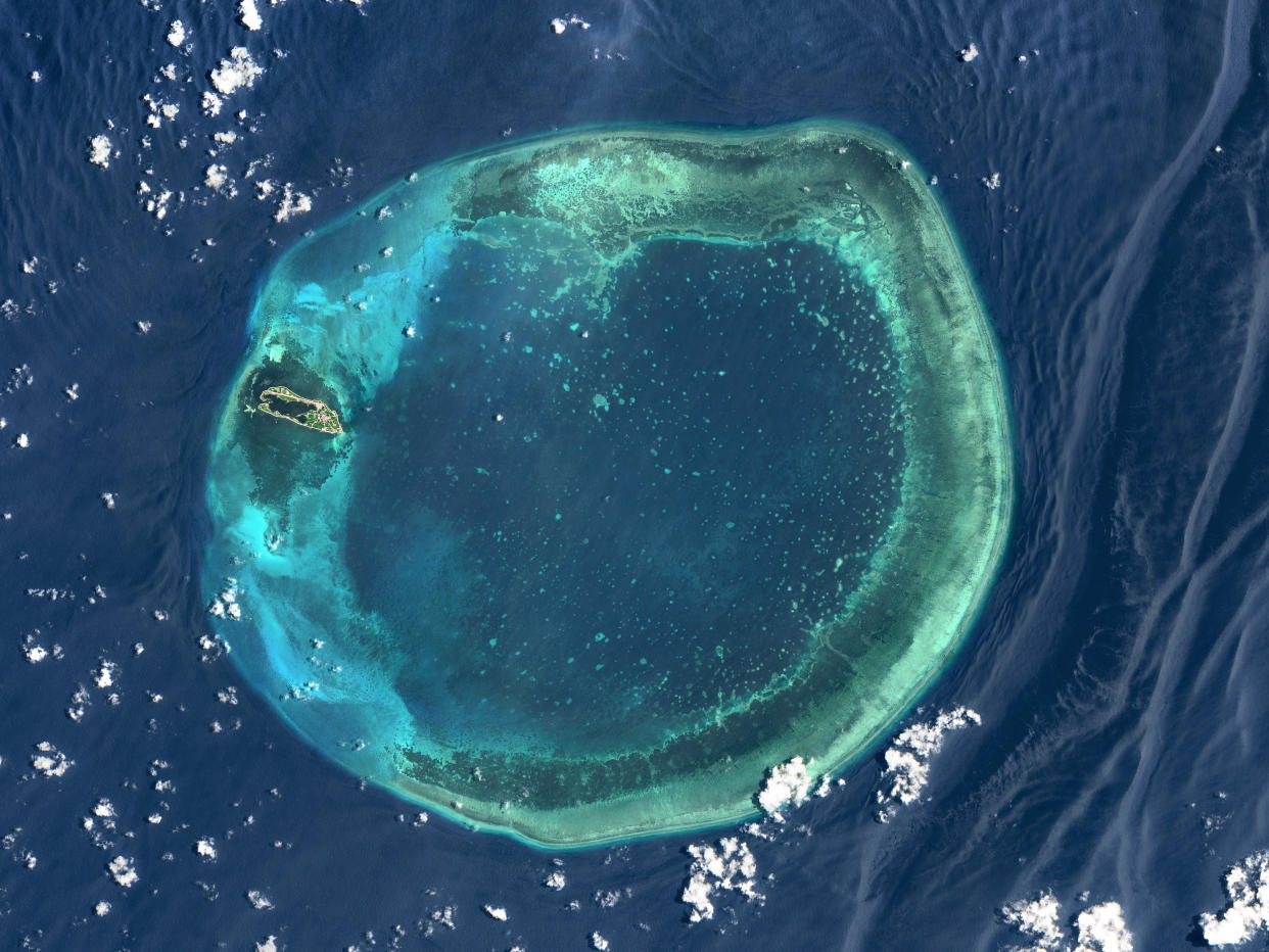 FILE PHOTO: An aerial view of Dongsha Atoll, also known as Pratas Atoll, South China Sea, Taiwan. (Photo: Gallo Images/Orbital Horizon/Copernicus Sentinel Data 2021)