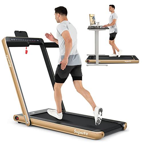 14) Two-In-One Folding Treadmill With Dual Display