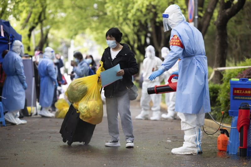 2022年4月，中國上海，新冠疫情（AP）