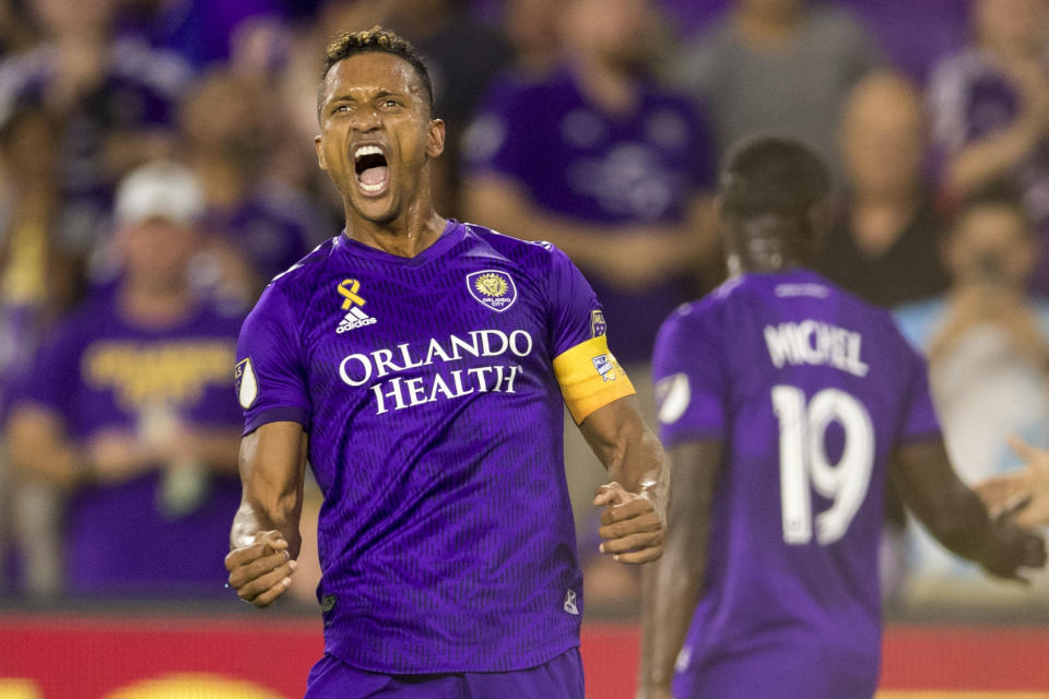 Orlando City forward Nani spent several seasons with Javier Hernandez at Manchester United. (Photo by Joe Petro/Icon Sportswire via Getty Images)