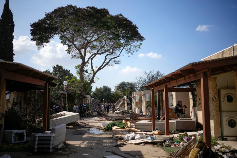 Kibbutz Kfar Aza, pictured in November (Getty)