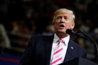 U.S. President Donald Trump speaks at a campaign rally for Senator Luther Strange in Huntsville, Alabama, U.S. September 22, 2017. REUTERS/Aaron P. Bernstein