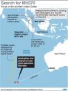 Map on the search for MH370 in the southern Indian Ocean