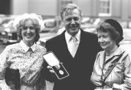 Sir David Attenborough was knighted by the Queen in 1985 at an investiture at Buckingham Palace, London, with his wife Jane (right) and daughter Susan. (PA Images)