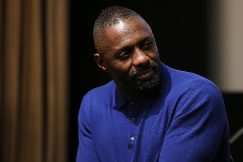 NEW YORK, NY - DECEMBER 02:  Actor Idris Elba speaks on stage after BBC America's 'Luther' screening at The Django at the Roxy Hotel on December 2, 2015 in New York City.  (Photo by Neilson Barnard/Getty Images)