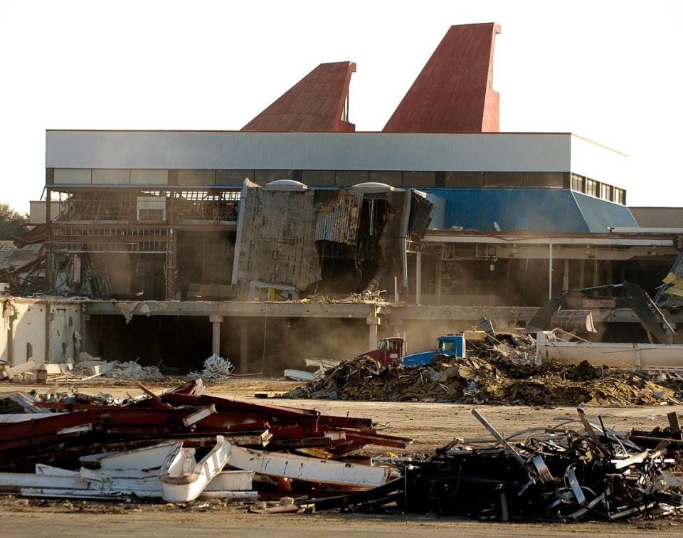 The former Forum 303 mall in Arlington was demolished in 2007. The mall was built in 1970 at 2900 E. Pioneer Parkway and later became Festival Marketplace in 1988. The property is now a business and industrial park.