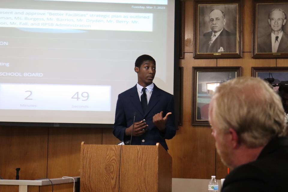 Bolton High School junior Koron Bordley, an athlete, told Rapides Parish School Board members he was against a plan to change his school and take away its athletics programs. "I wanna be a Bolton Bear," he said.
