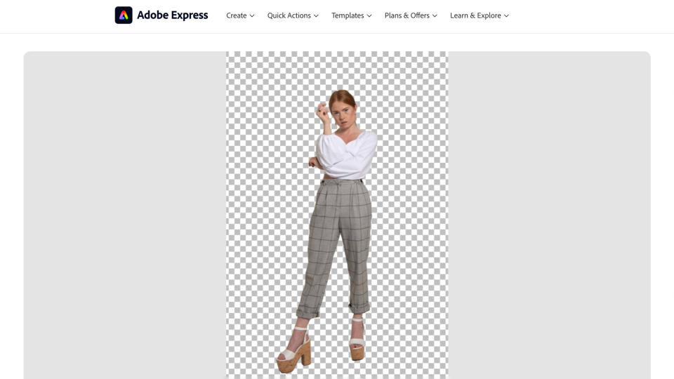 Adobe Express backround removal web app