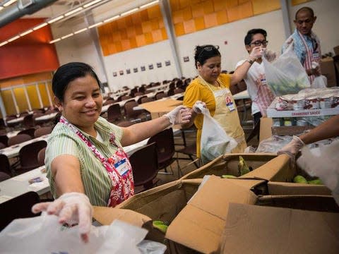 food bank volunteers