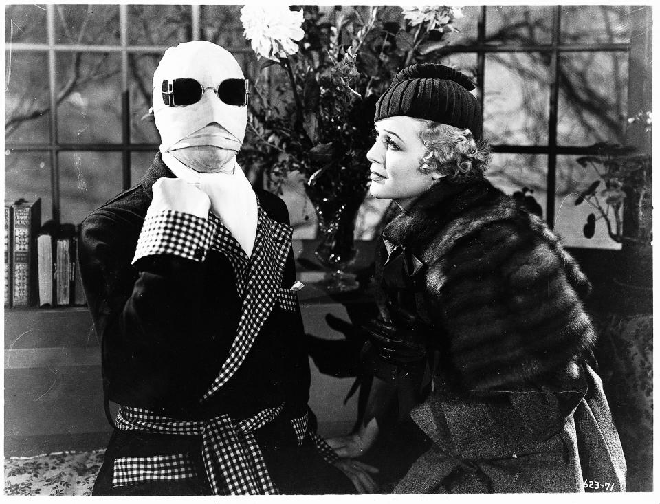 The original 1933 "The Invisible Man" featured Claude Rains (left) as bandaged scientist Jack Griffin and Gloria Stuart as love interest Flora Cranley.