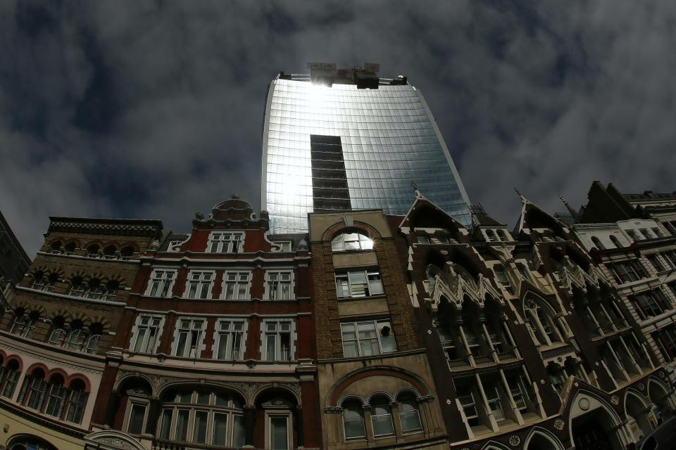 Sunlight is reflected from the Walkie Talkie tower in central London