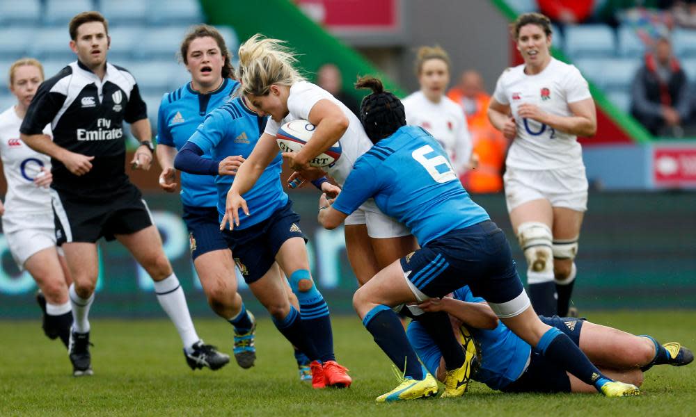 England v Italy - RBS Women’s 6 Nations - Twickenham Stoop England’s Vicky Fleetwood is tackled by Italy’s Lucia Cammarano Saturday February 25, 2017