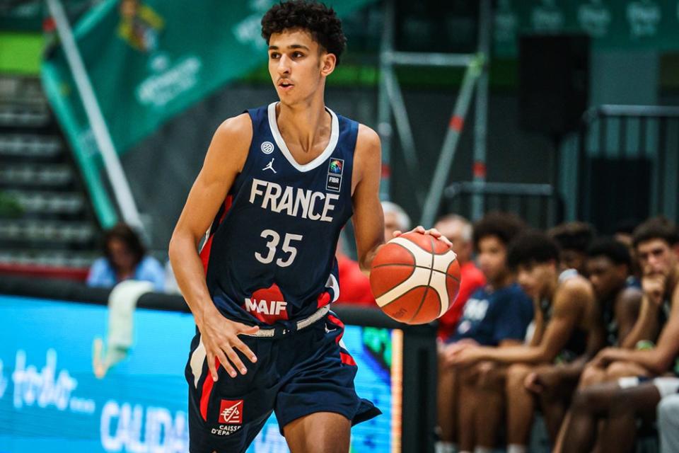 Forward Zaccharie Risacher during the FIBA U17 World Cup. (Photo courtesy of FIBA)