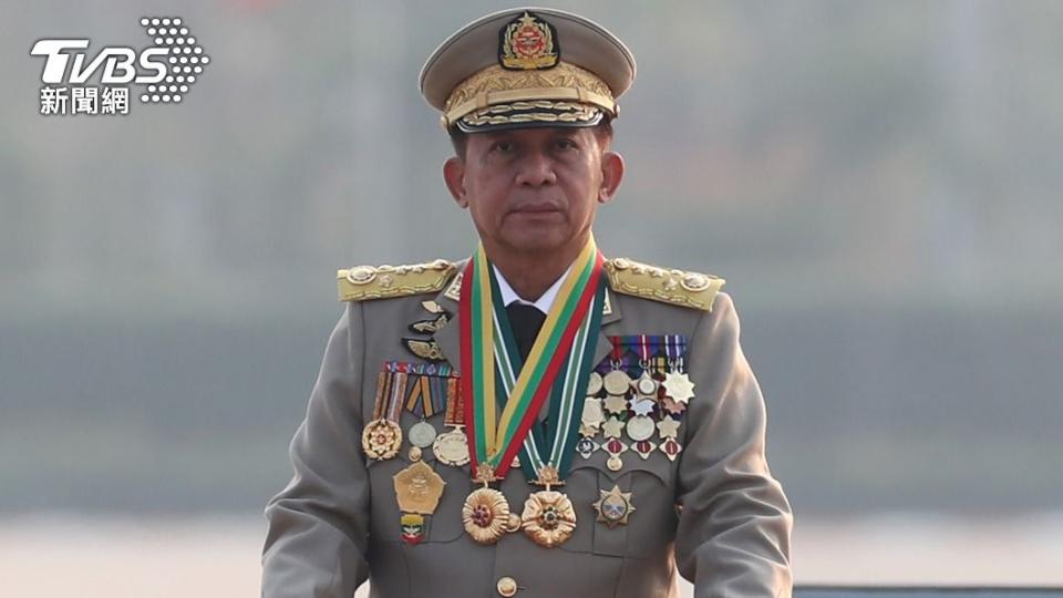 緬甸軍政府2021年奪權後，已有逾3千名平民慘遭殺害，圖為軍政府最高領導人敏昂來（Min Aung Hlaing）。（圖／達志影像美聯社）