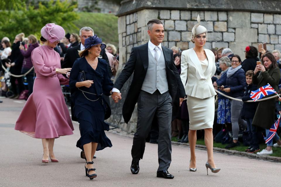 Gwen Field, singer Robbie Williams and his wife Ayda Field