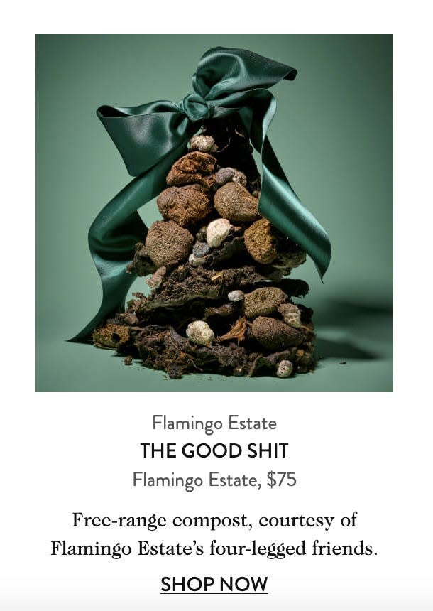 Flamingo Estate compost on Goop's Ridiculous but Awesome Holiday Gift Guide