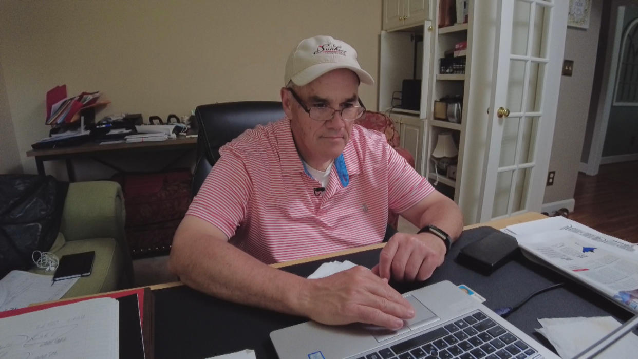 Jeff Stanovich works at his home in Rocky Mount, N.C. (NBC News)