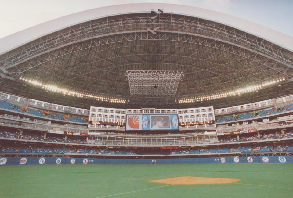 August 9, 1989: 'Scandal' unroofed: Taxpayers were hoodwinked into carrying SkyDome deficit, Pierre Berton steams. (Photo by Dick Loek/Toronto Star via Getty Images)