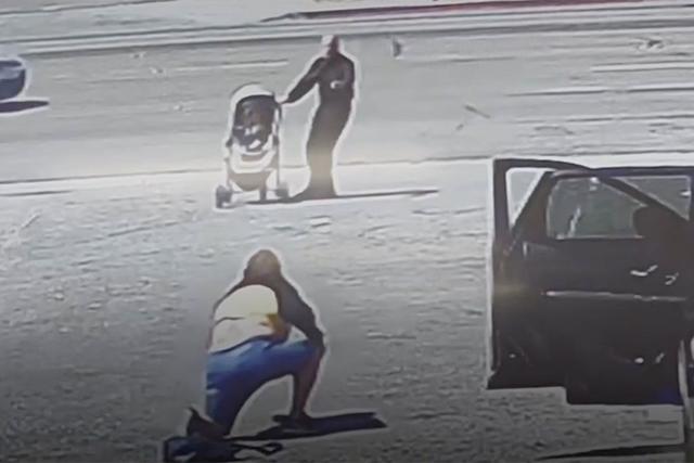 Man Saves Baby in Stroller from Rolling into Traffic After Woman Falls and Can't  Get Up — See Video