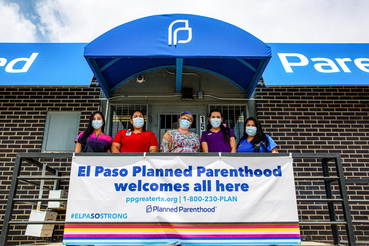 Miranda Aguirre, far right, stands with staff at the Planned Parenthood in El Paso, Texas. (Courtesy of Planned Parenthood El Paso Health Center)