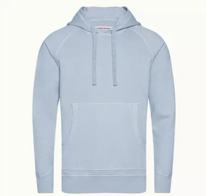 Orlebar Brown Ice Blue Organic Cotton Hooded Sweatshirt