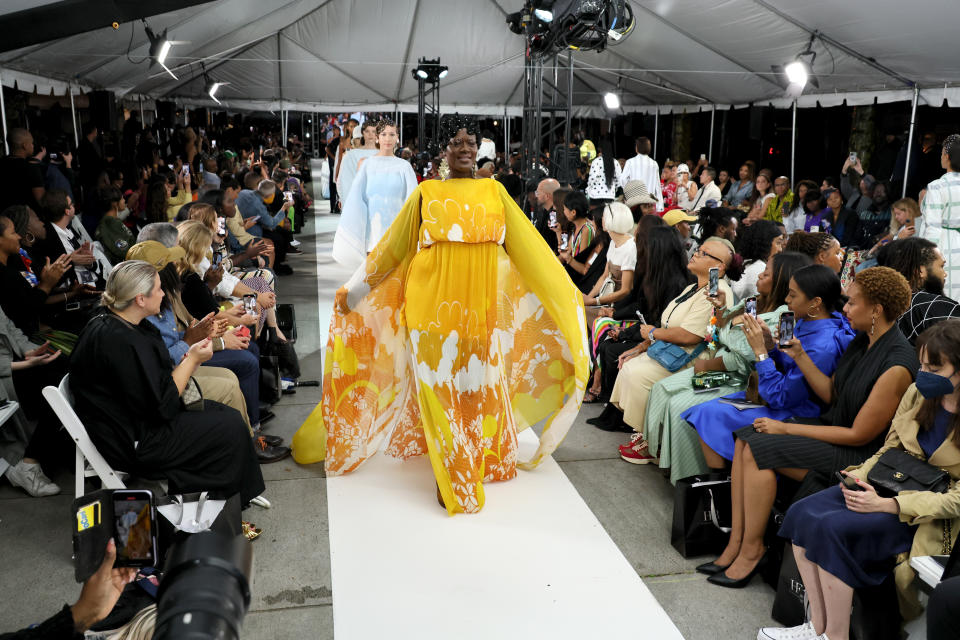 A model walks the runway for Deus Ex Machina during Harlem’s Fashion Row 15th Anniversary Fashion Show & Style Awards on Sept. 6, 2022 in New York City. - Credit: Getty Images