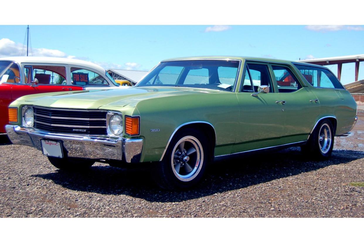 1972 Chevrolet Chevelle Station Wagon at a car show in California