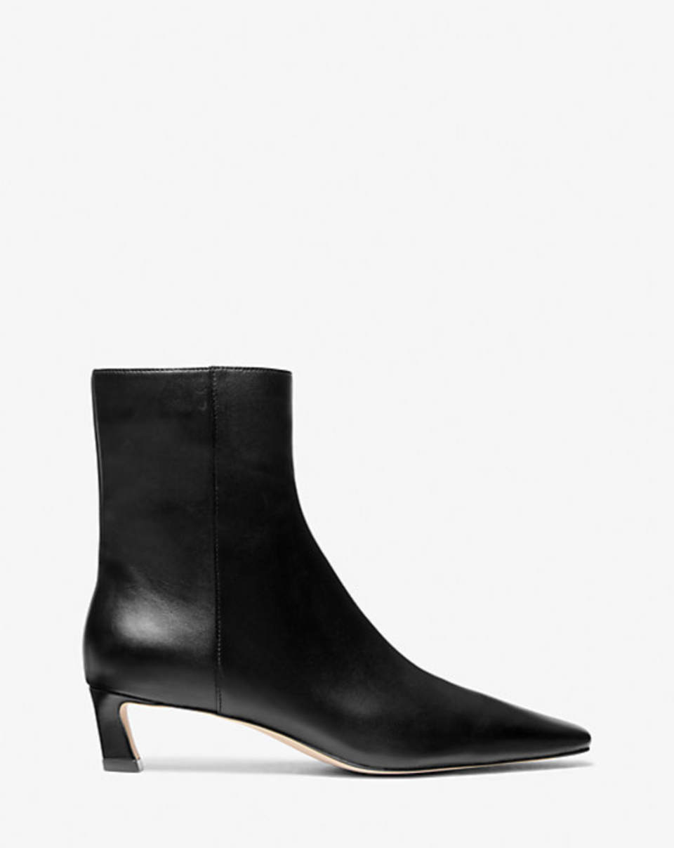 black leather michael kors Cosmo Leather Kitten Boot (Photo via Michael Kors)